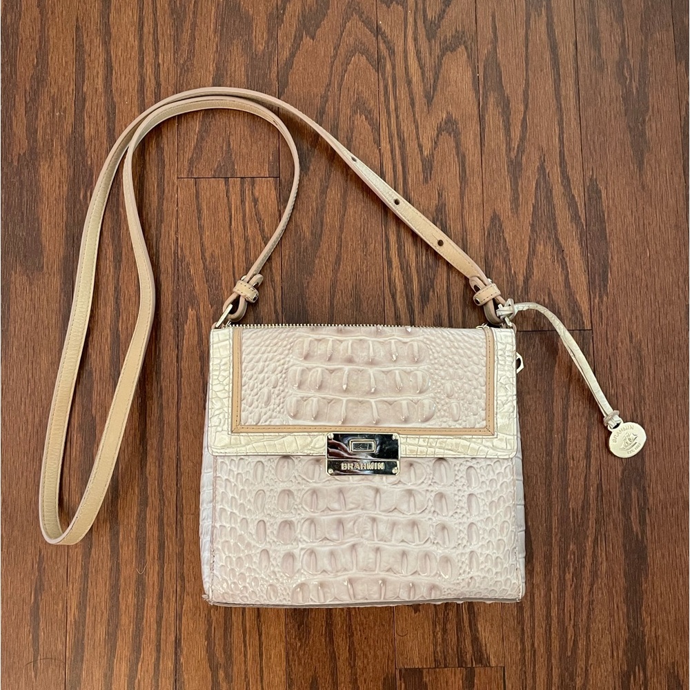 Brahmin nude croc crossbody bag